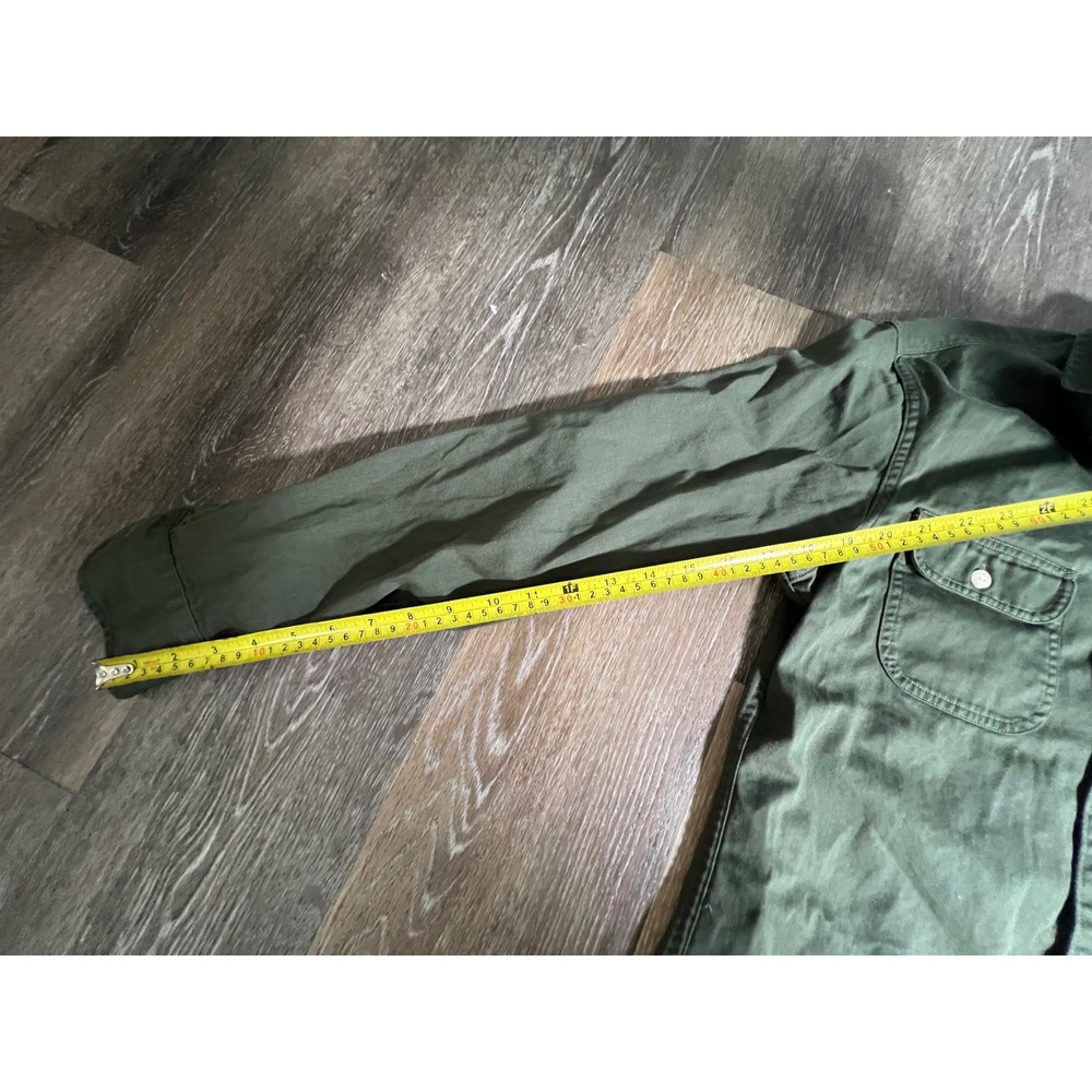 J.Crew Work Shirt Mens Small Green Excellent Classic Fit Twill Utility Pocket - Picture 5 of 7